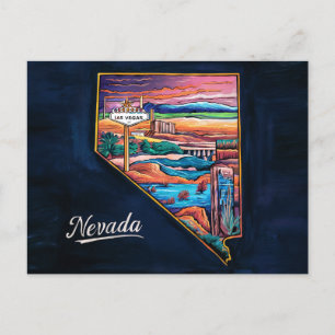 Postal Mapa de Vibrant Nevada