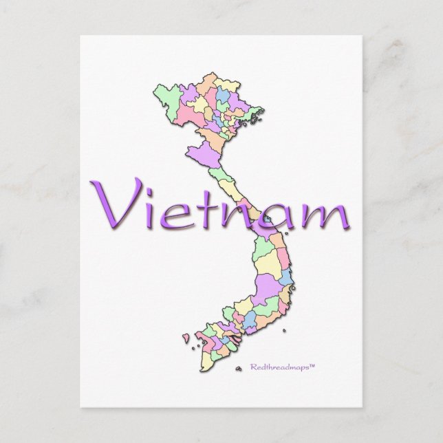 Postal Mapa de Vietnam (Anverso)