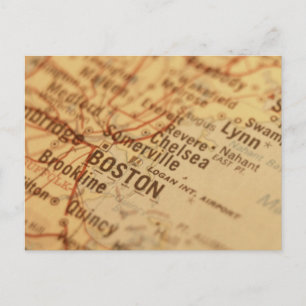 Postal Mapa de Vintage de BOSTON