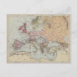 Postal Mapa de Vintage de Europa