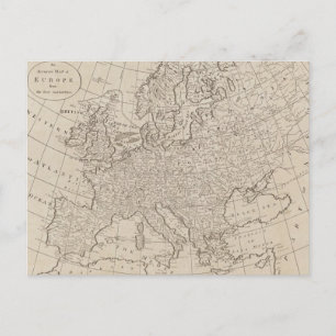 Postal Mapa de Vintage de Europa (1800)