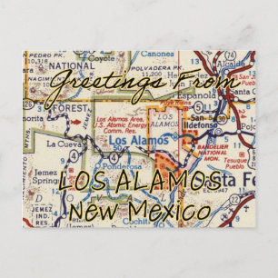 Postal Mapa de Vintage de Los Álamos NM