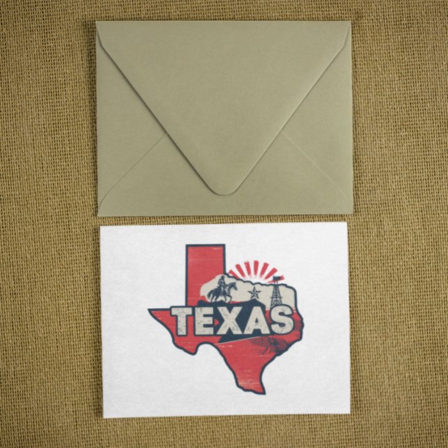Postal Mapa de Vintage Texas USA (texas usa map vintage postcard)