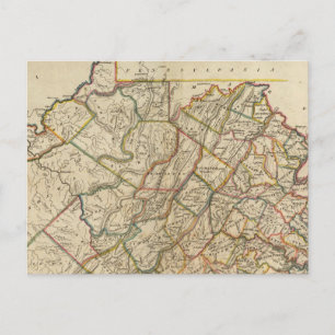 Postal Mapa de Virginia