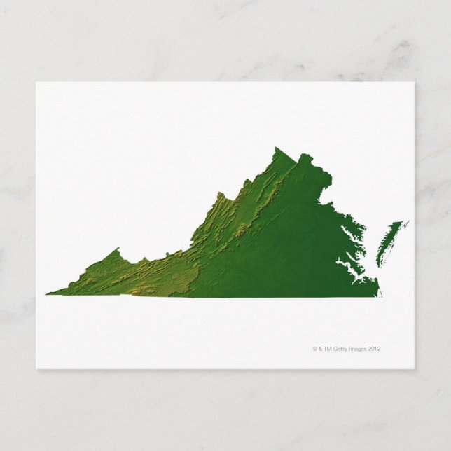 Postal Mapa de Virginia (Anverso)