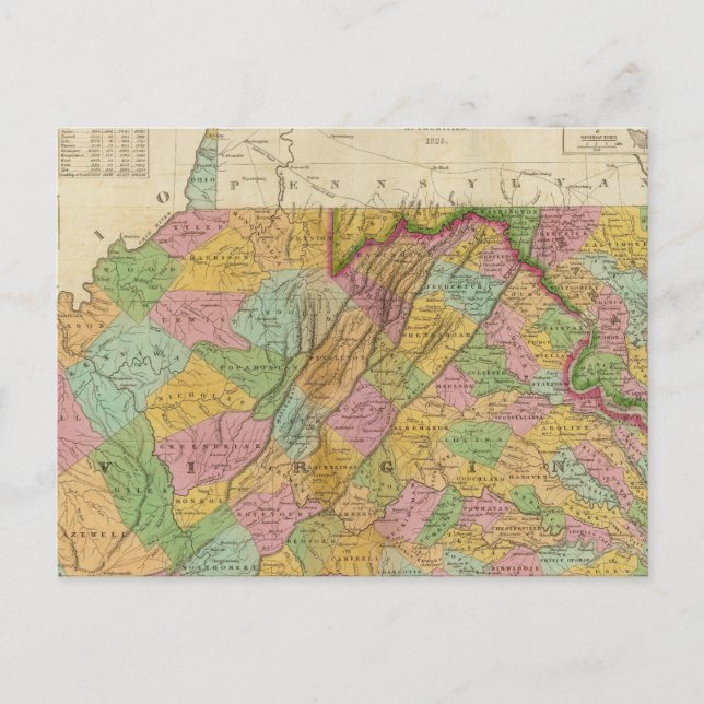 Postal Mapa De Virginia Y Maryland (Anverso)