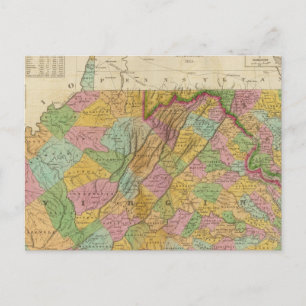 Postal Mapa De Virginia Y Maryland
