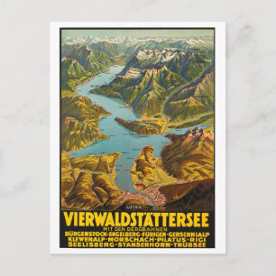 Postal Mapa de vista aérea de Suiza Central