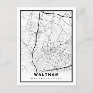 Postal Mapa de Waltham