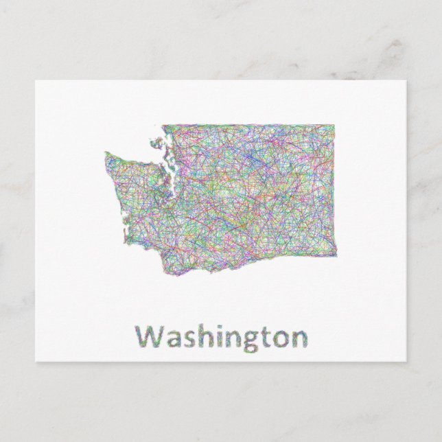 Postal Mapa de Washington (Anverso)