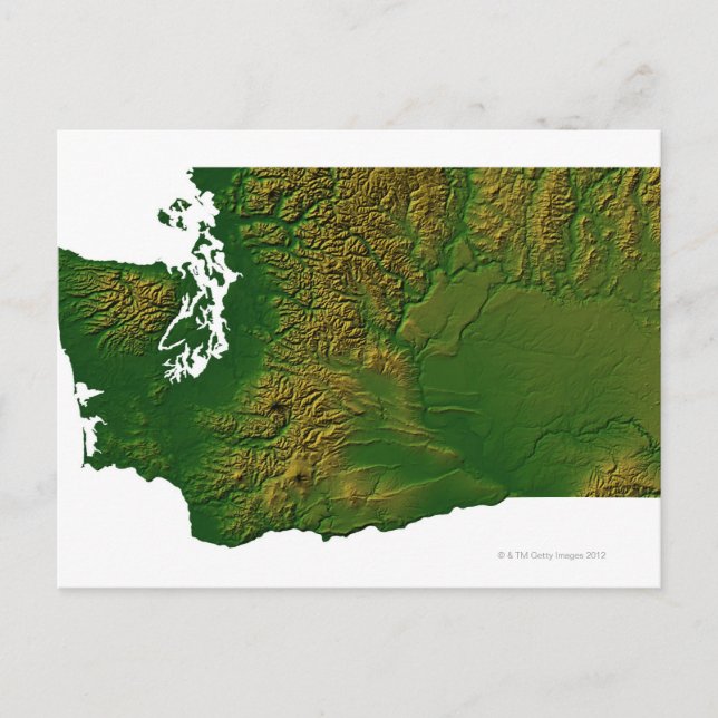 Postal Mapa de Washington 3 (Anverso)