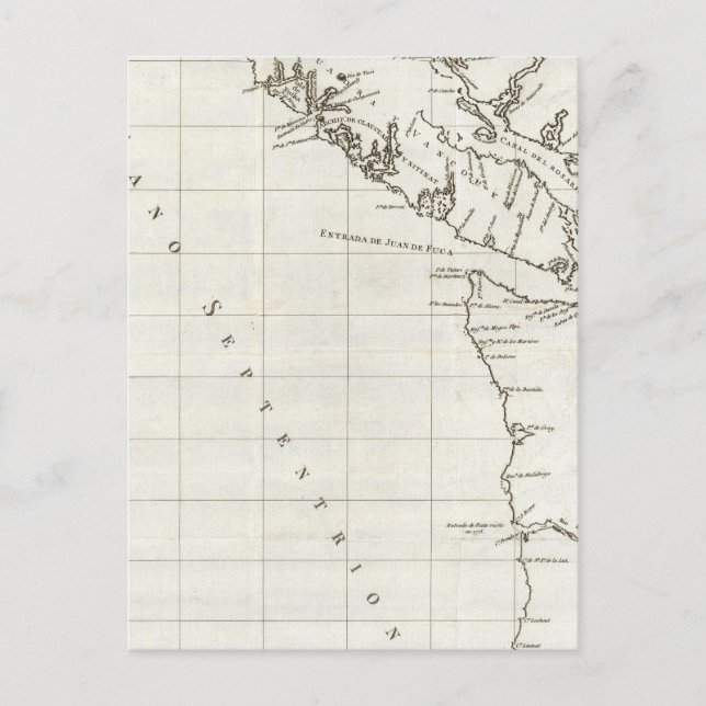 Postal Mapa de Washington, Columbia Británica, Vancouver (Anverso)