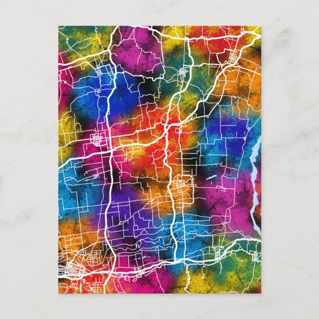 Postal Mapa de Weinan en China (Anverso)