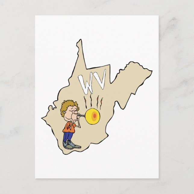 Postal Mapa de West Virginia WV con Personalizado que sop (Anverso)