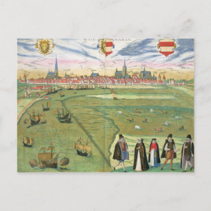Postal Mapa de Wilnis, de 'Civitates Orbis Terrarum' por