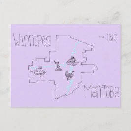 Postal Mapa de Winnipeg