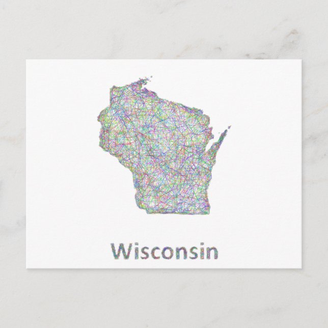 Postal Mapa de Wisconsin (Anverso)
