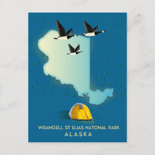 Postal Mapa de wrangell st elias Alaska