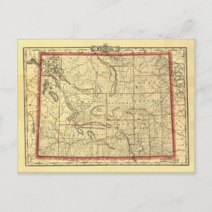 Postal Mapa de Wyoming de 1895
