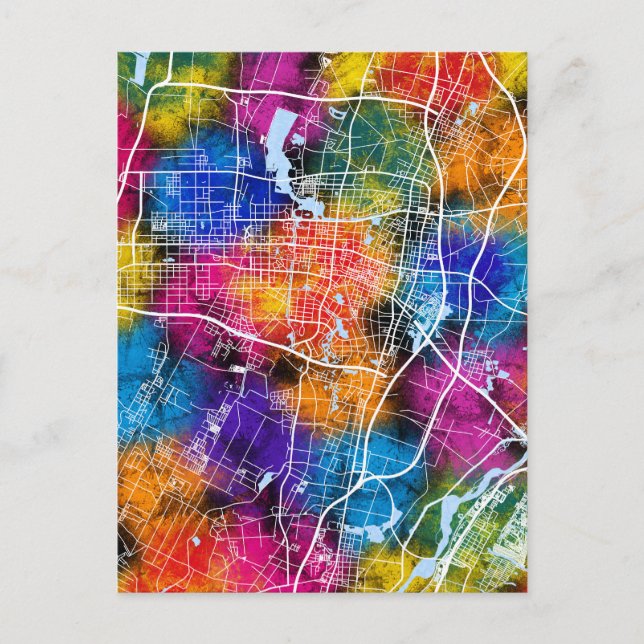 Postal Mapa de Yinchuan en China (Anverso)