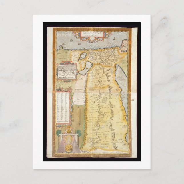 Postal Mapa del antiguo Egipto, 1584 (Anverso)