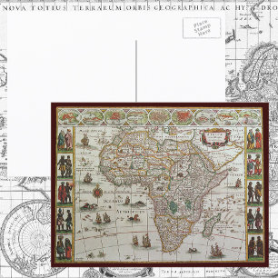 Postal Mapa del Antiguo Mundo de África de Blaeu, c.1635