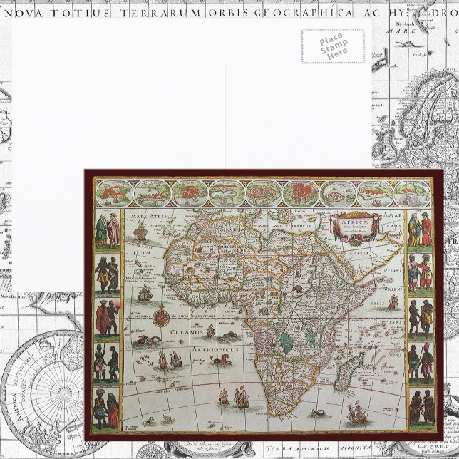 Postal Mapa del Antiguo Mundo de África de Blaeu, c.1635 (Subido por el creador)