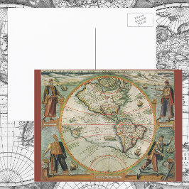 Postal Mapa del Antiguo Mundo de las Américas, 1597