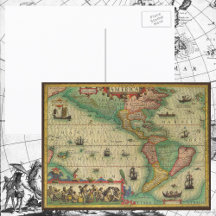 Mapa del Antiguo Mundo de las Américas por Hondius