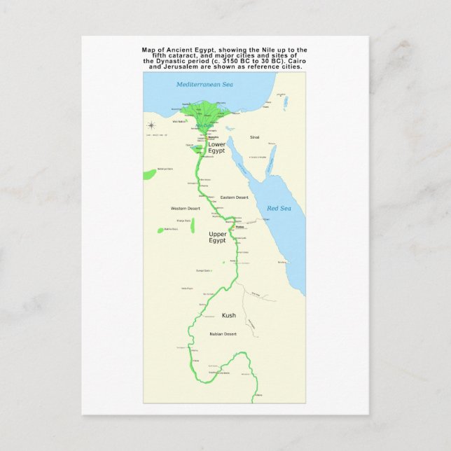Postal Mapa del antiguo periodo dinástico de Egipto (Anverso)