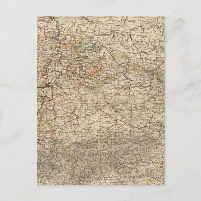 Postal Mapa del Atlas de Alemania (Anverso)