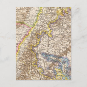 Postal Mapa del Atlas de Alemania de Baden