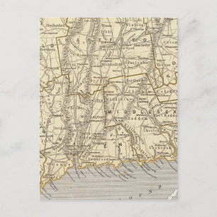 Postal Mapa del Atlas de Connecticut