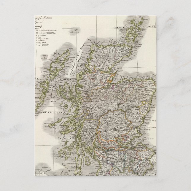 Postal Mapa del Atlas de Escocia (Anverso)