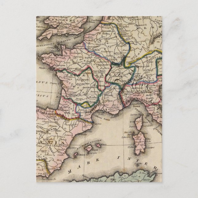 Postal Mapa del Atlas de Europa (Anverso)