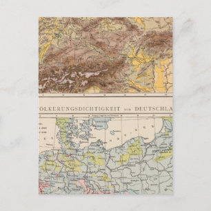 Postal Mapa del Atlas de Europa Central