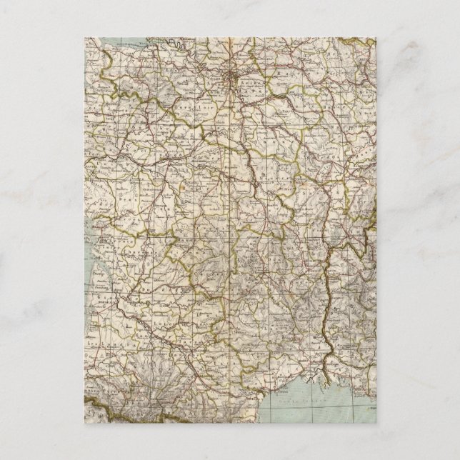 Postal Mapa del Atlas de Francia (Anverso)