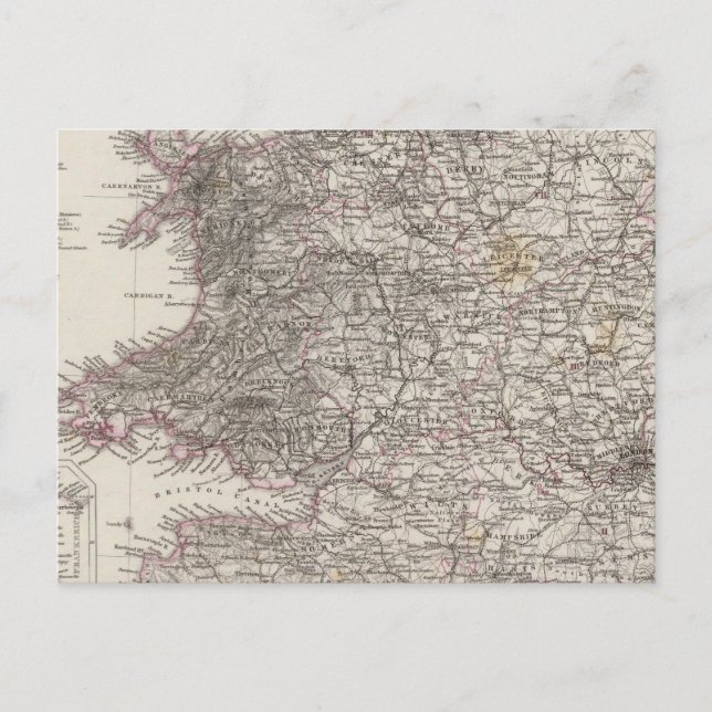 Postal Mapa del Atlas de Inglaterra (Anverso)