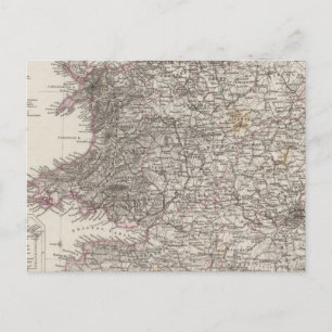 Postal Mapa del Atlas de Inglaterra