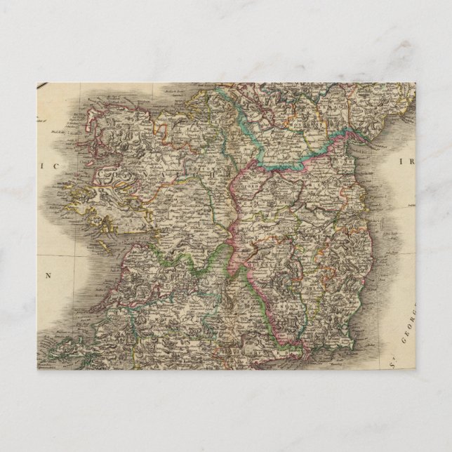 Postal Mapa del Atlas de Irlanda (Anverso)