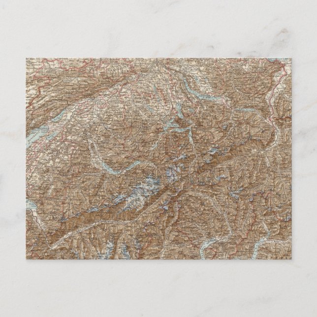 Postal Mapa del Atlas de la muerte de Schweiz, Suiza (Anverso)