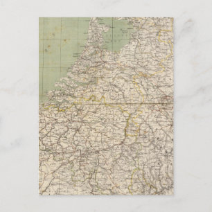 Postal Mapa del Atlas de los Países Bajos y Bélgica