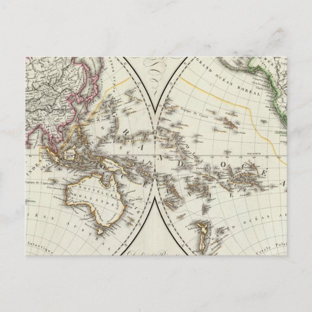 Postal Mapa del Atlas de París (Anverso)