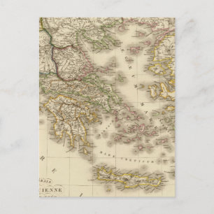 Postal Mapa del atlas de París, Grecia histórica