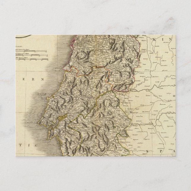 Postal Mapa del Atlas de Portugal (Anverso)