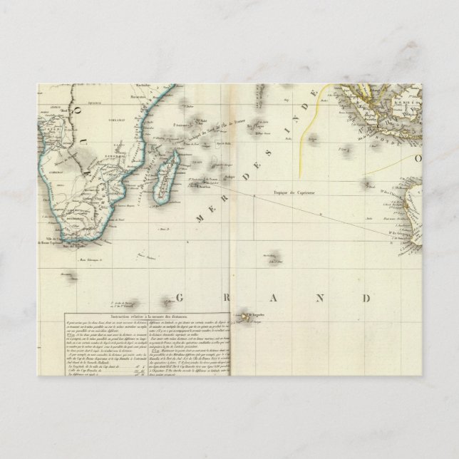 Postal Mapa del Atlas del Océano Índico (Anverso)