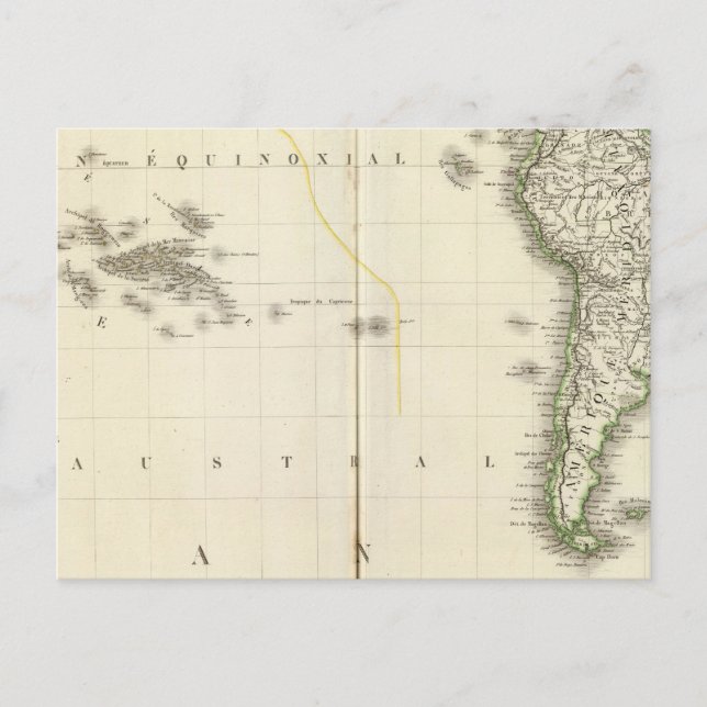 Postal Mapa del Atlas del Océano Pacífico (Anverso)