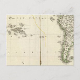 Postal Mapa del Atlas del Océano Pacífico