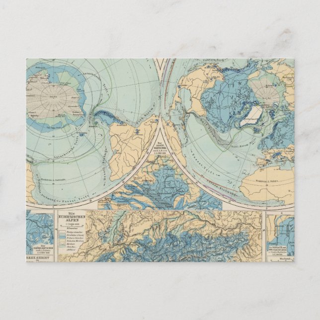 Postal Mapa del Atlas Eisverbreitung (Anverso)