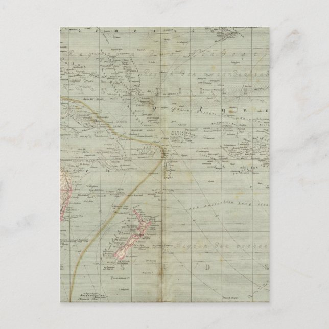 Postal Mapa del Atlas Oceánico (Anverso)